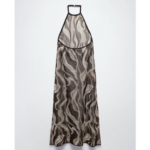 ZARA JACQUARD KNIT DRESS - Picture 3 of 8